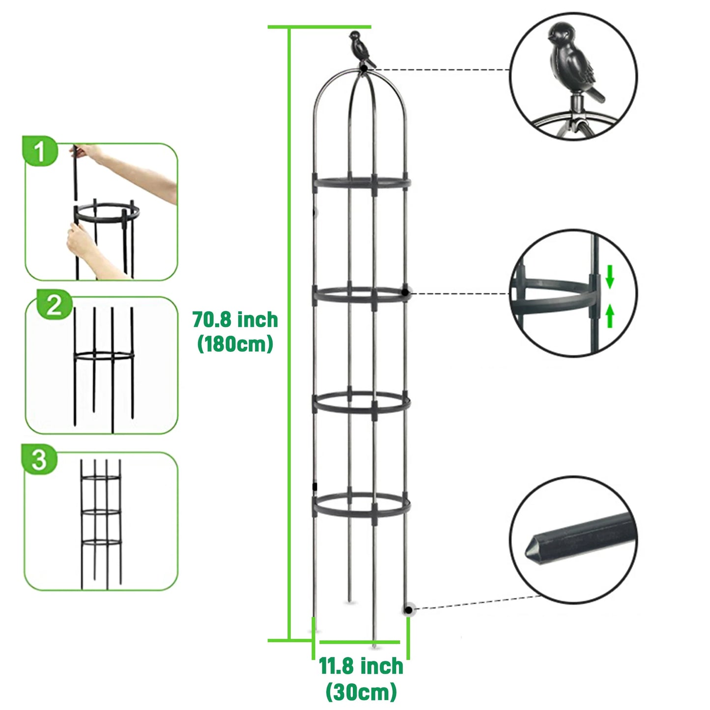 6ft Garden Obelisk Trellis for Climbing Plants