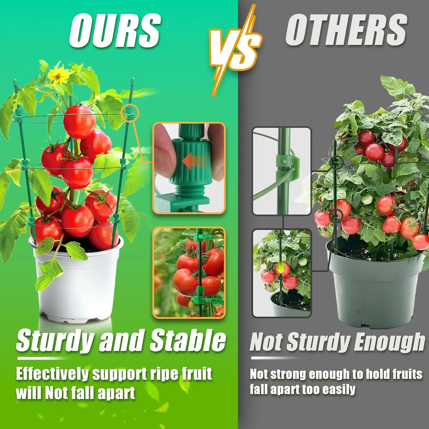 4 Pack Adjustable Tomato Cages, 36 Inch Garden Trellis