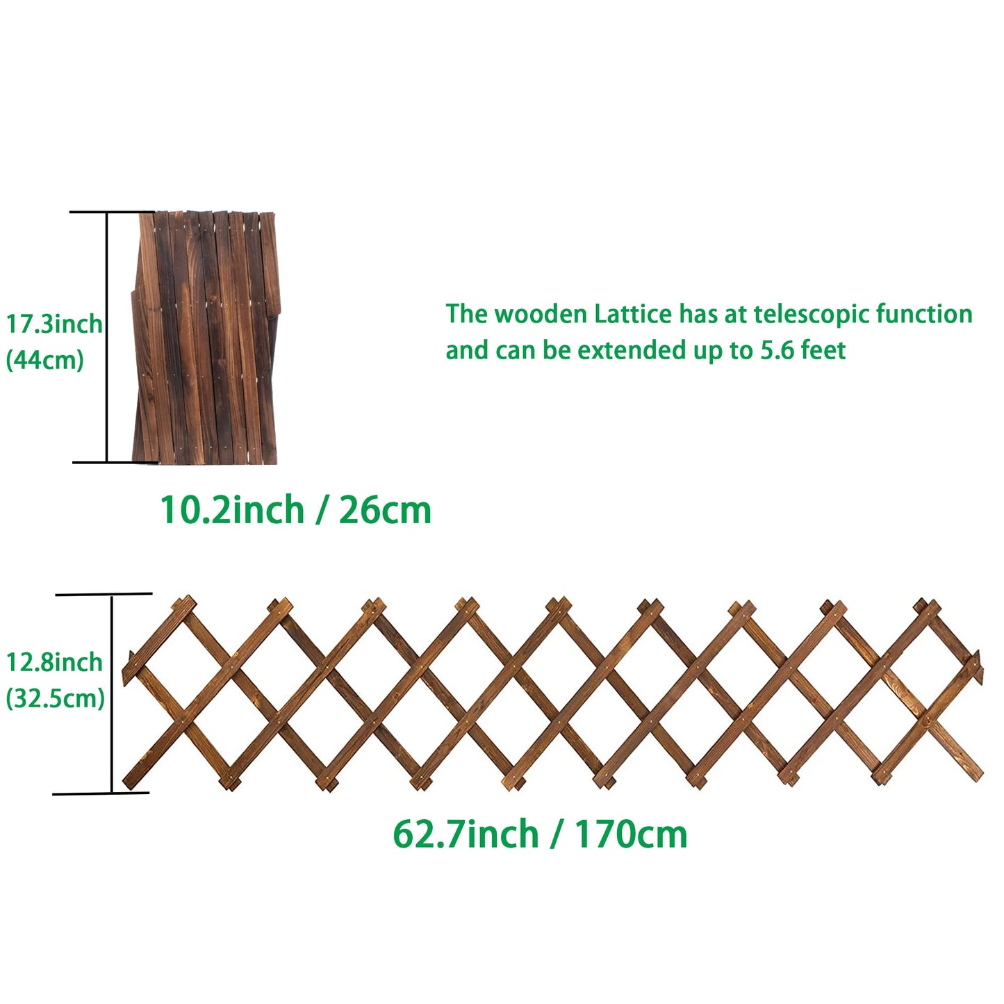 Wooden Lattice Wall 2Pack-Expandable Plant Garden Trellis