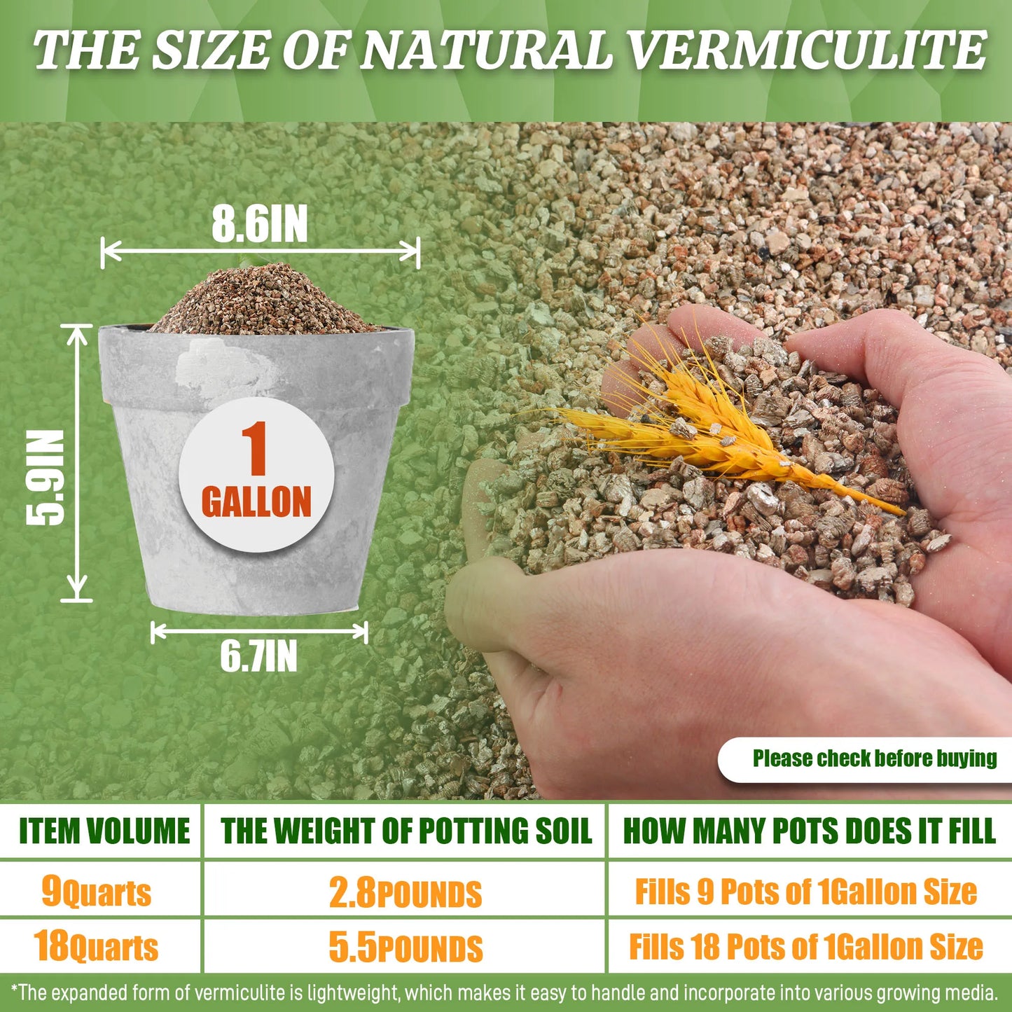 18QT Horticultural Vermiculite, Coarse Vermiculite Grade