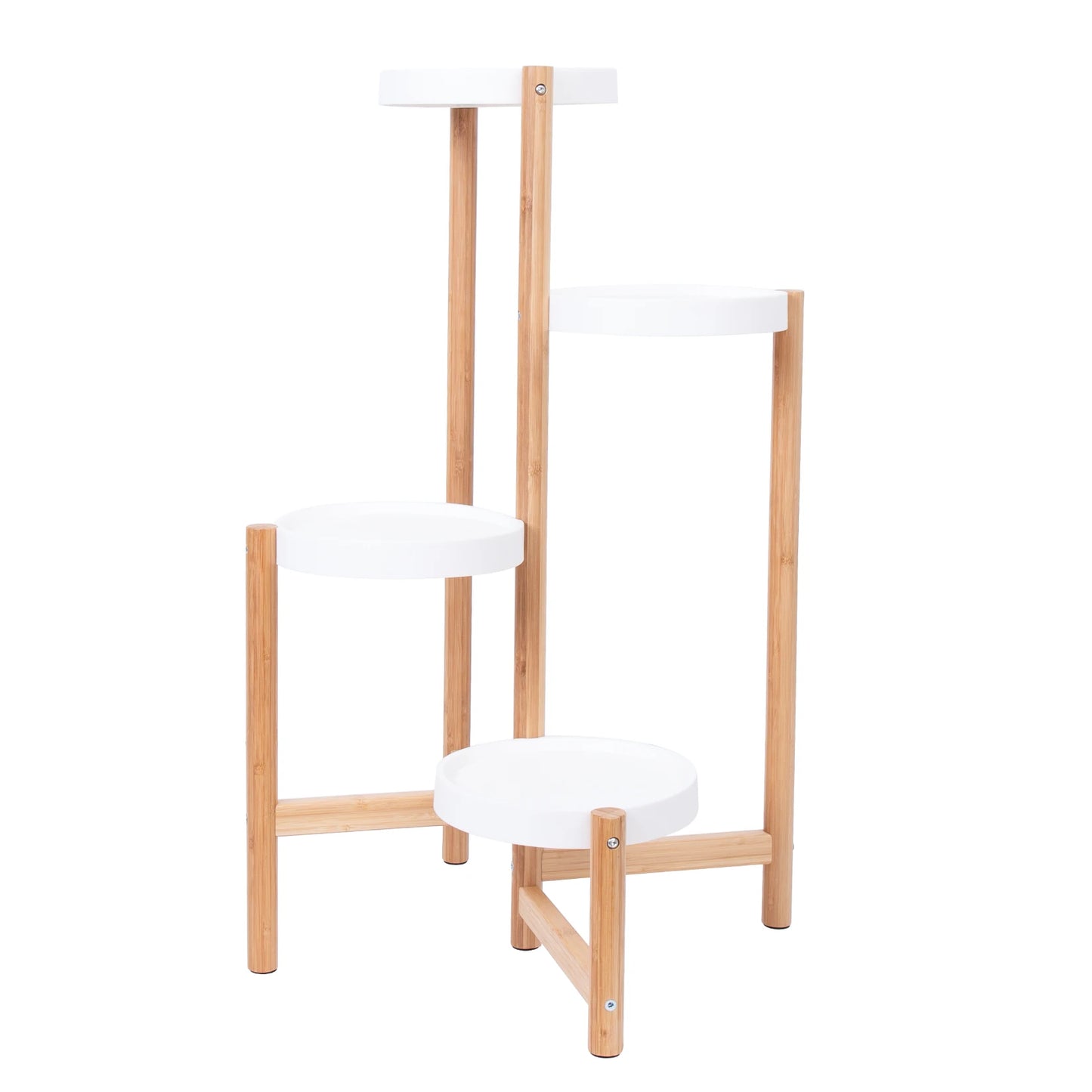 4 Tier Bamboo Plant Stand Tall Corner Indoor