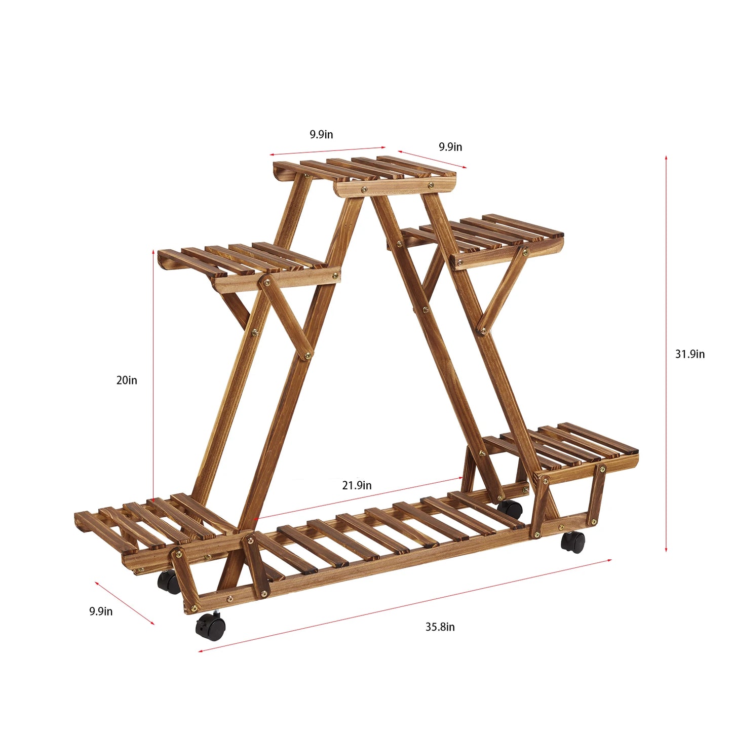 6 Potted Carbonized Wood Plant Holder