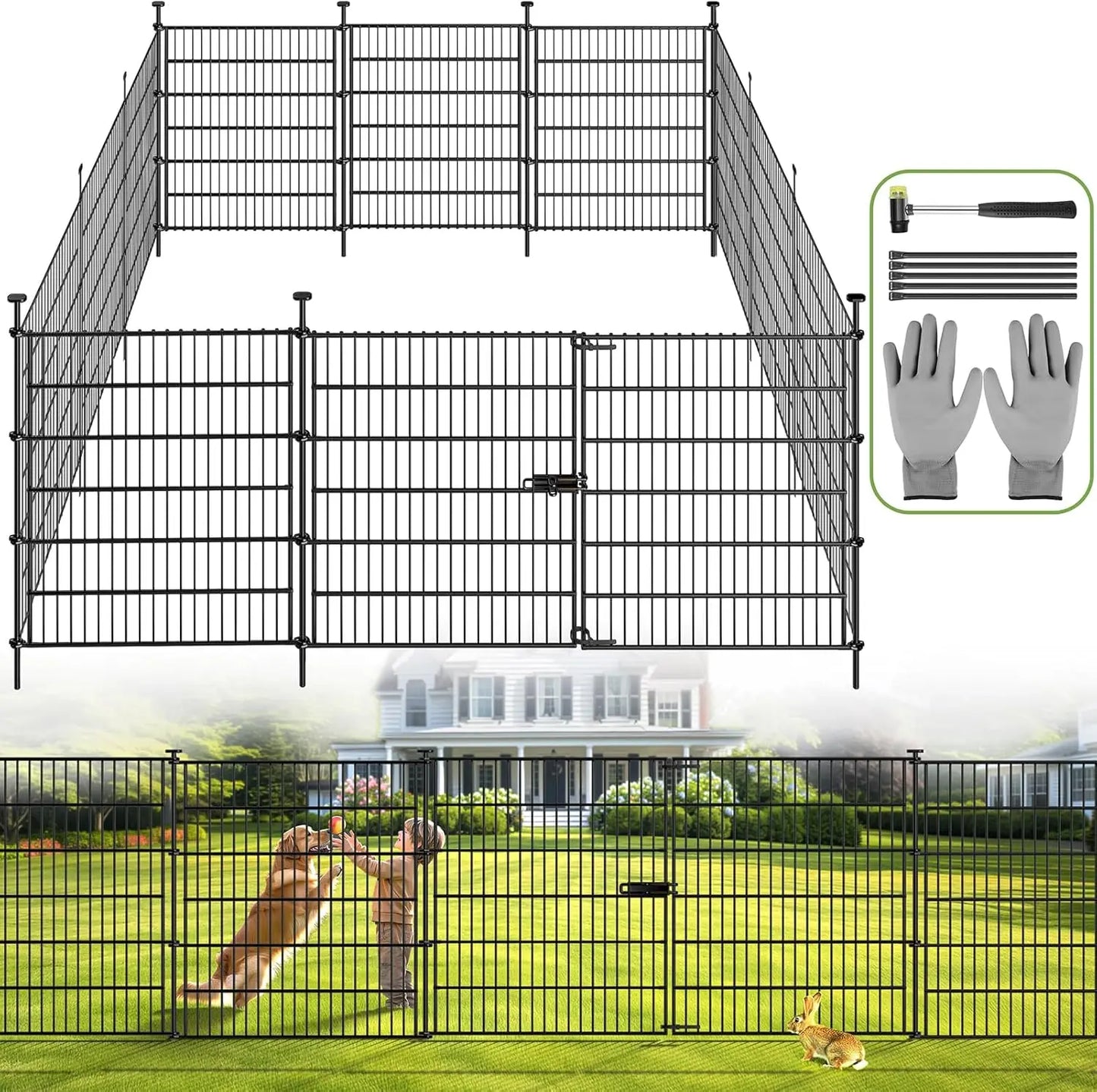 Garden Dog Fence Animal Barrier 24.2' (L) X 40" (H)