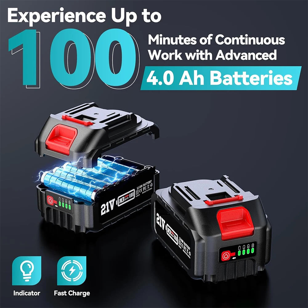 2-in-1 Cordless 8'' Electric Chainsaw with Pole Electric Polesaw