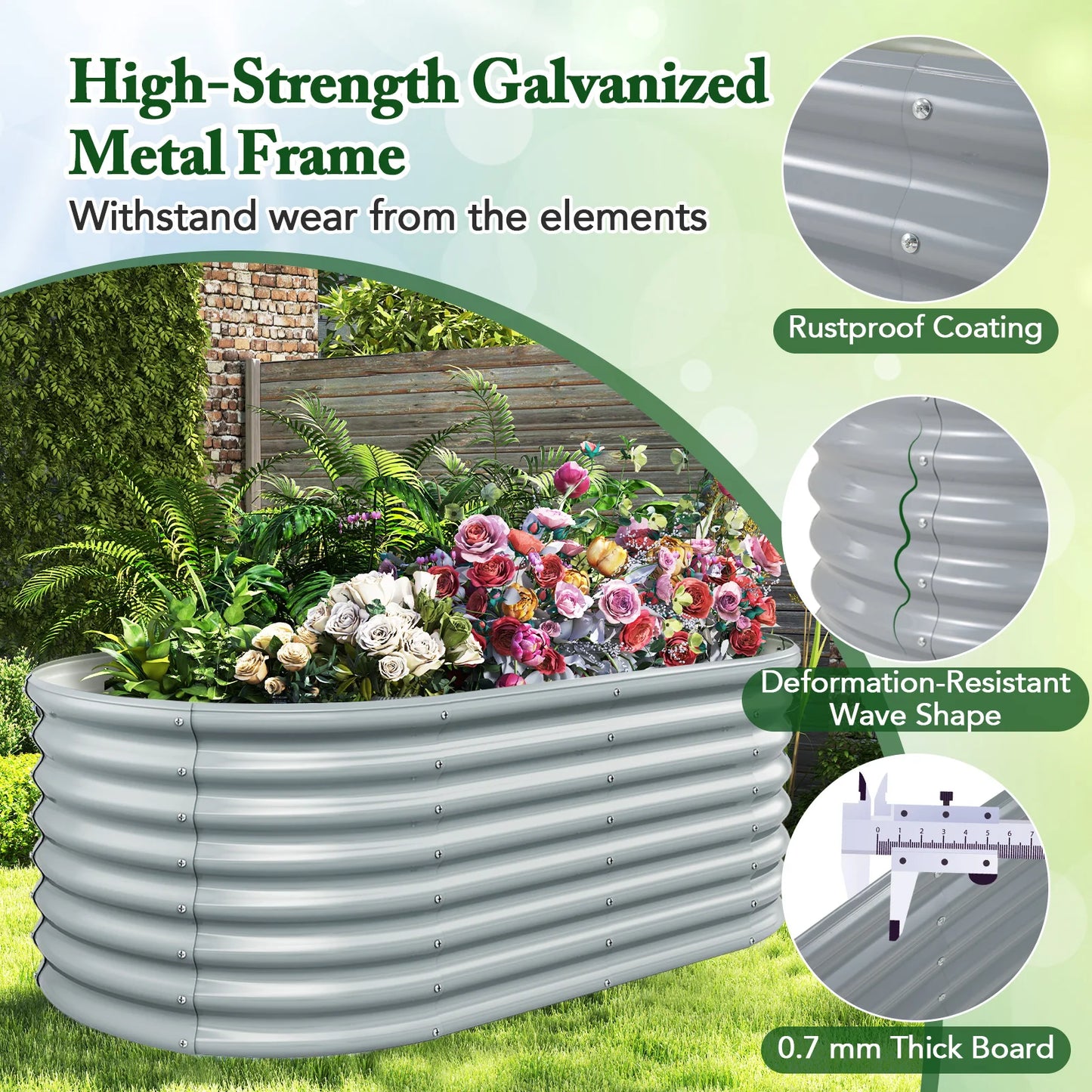 Planter Raised Garden Boxes Outdoor 65" x 32" x 24"