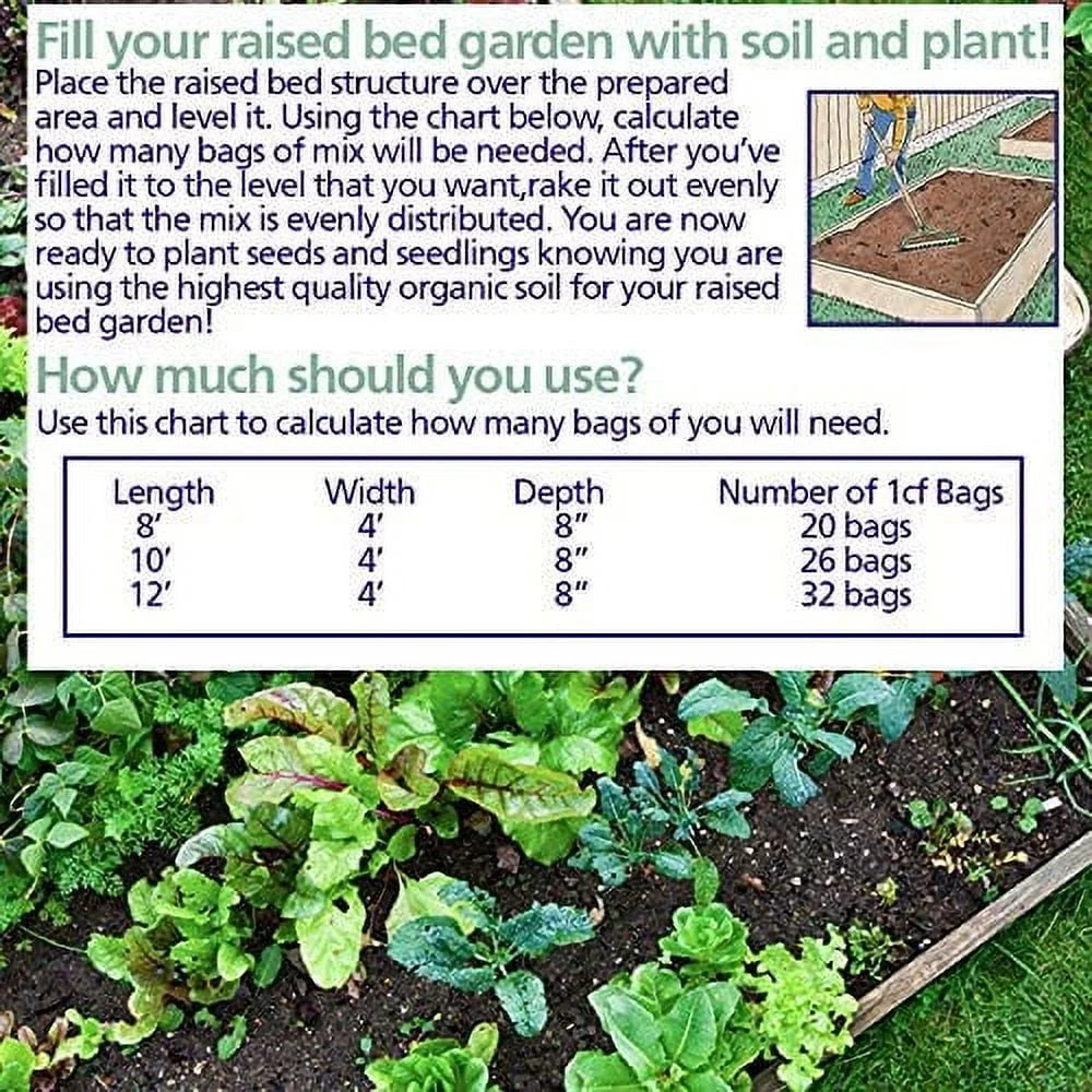 Organic Raised Bed Soil Gardening 1 Cu Ft