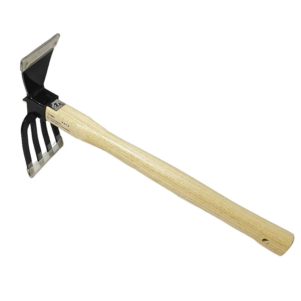 Hand Cultivator with Wooden Handle Garden Rake