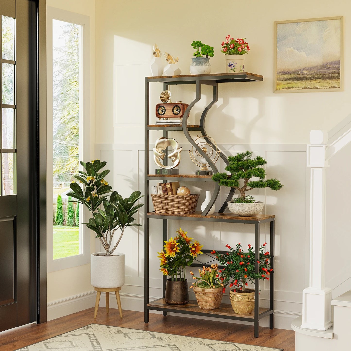 5-Tier Industrial Large Flower Pot Display Rack