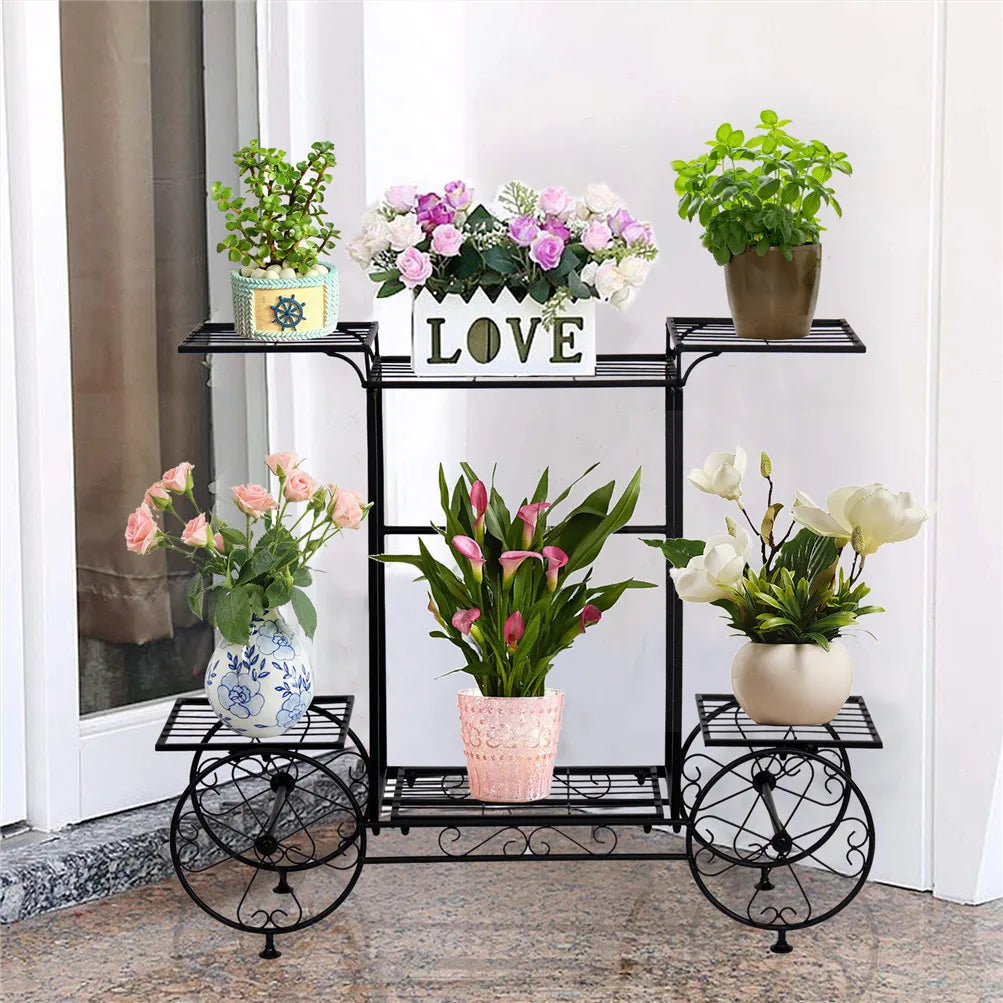 Large Metal Plant Stand 6 Tier Garden Cart