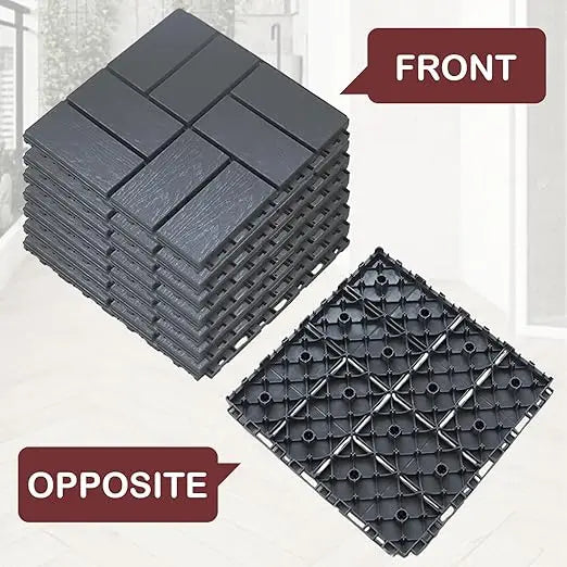 44 Pack Interlocking Patio Deck Tiles-12x12 Inch