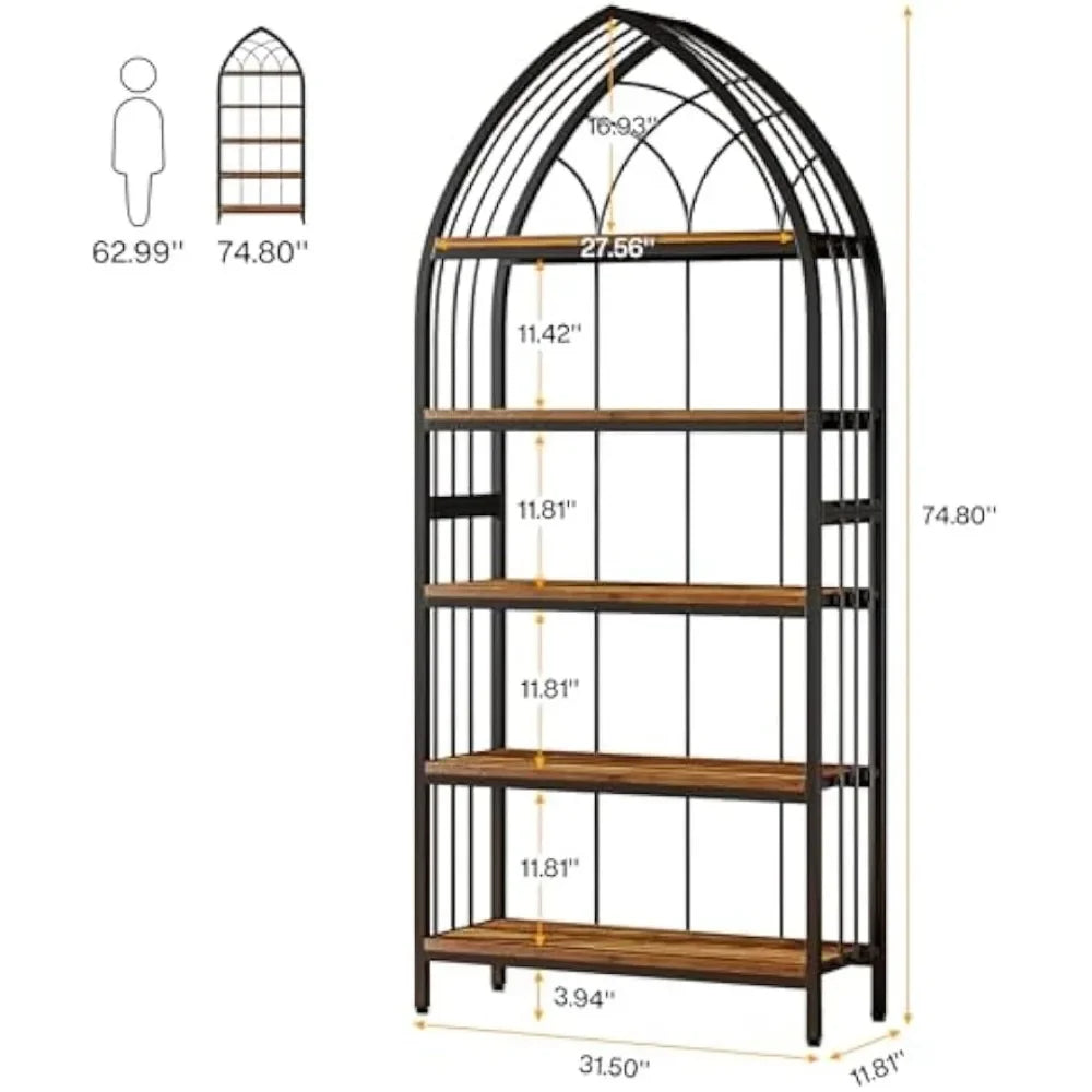 5-Tier Indoor Plant Stand, 74.8-Inch Tall, Plant Shelf