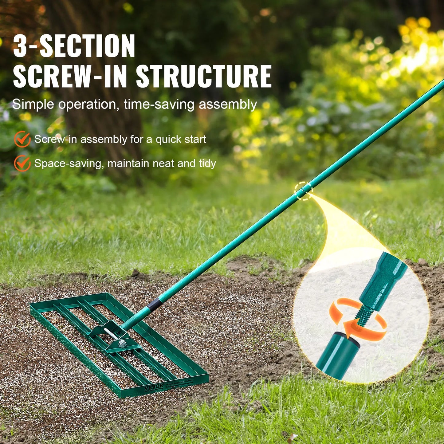Lawn Leveling Rake 36inchx10inch Heavy-duty