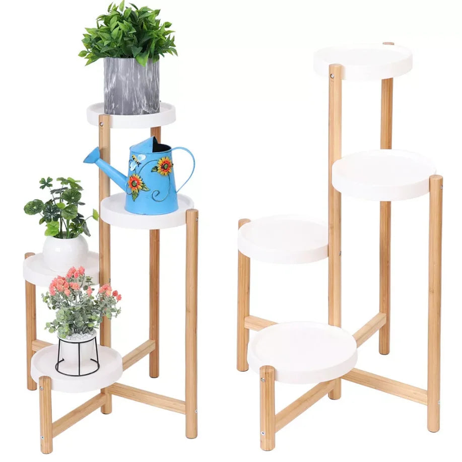 4 Tier Plant Display Shelf Stand Bamboo Plant Rack
