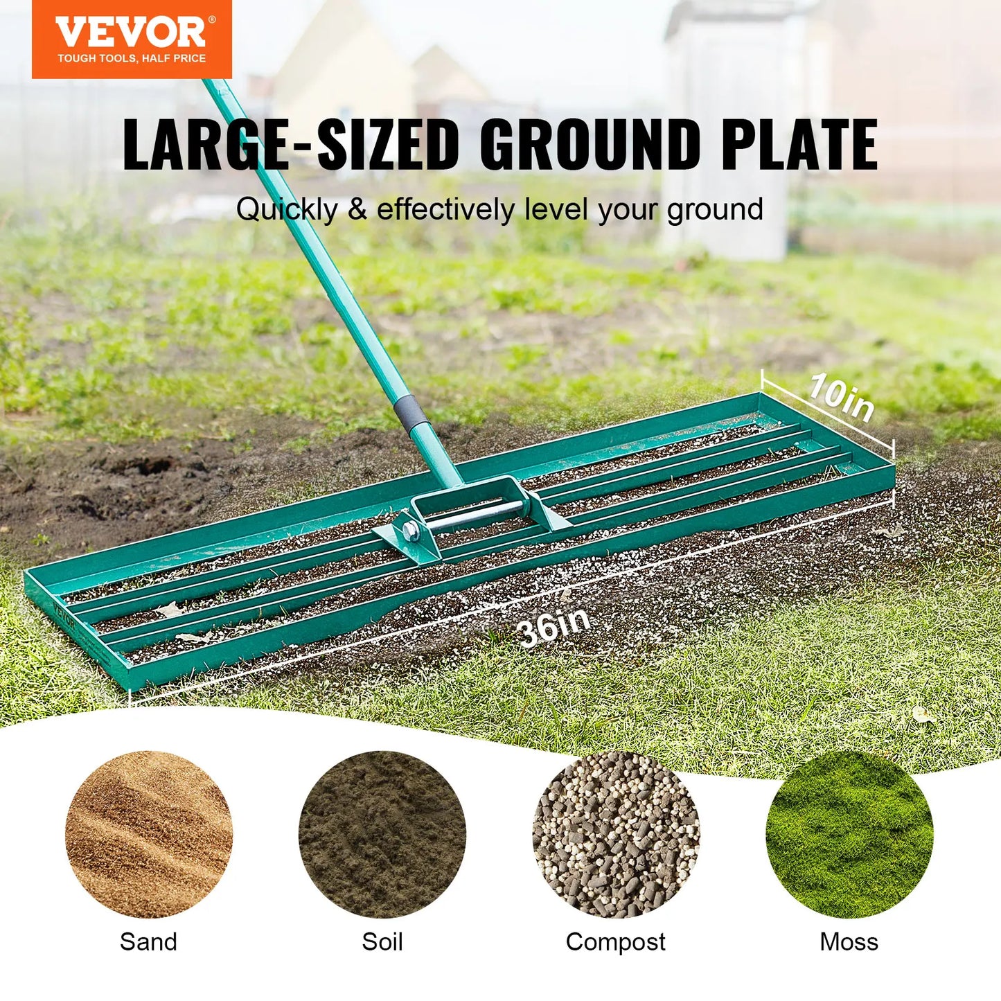 Lawn Leveling Rake 36inchx10inch Heavy-duty