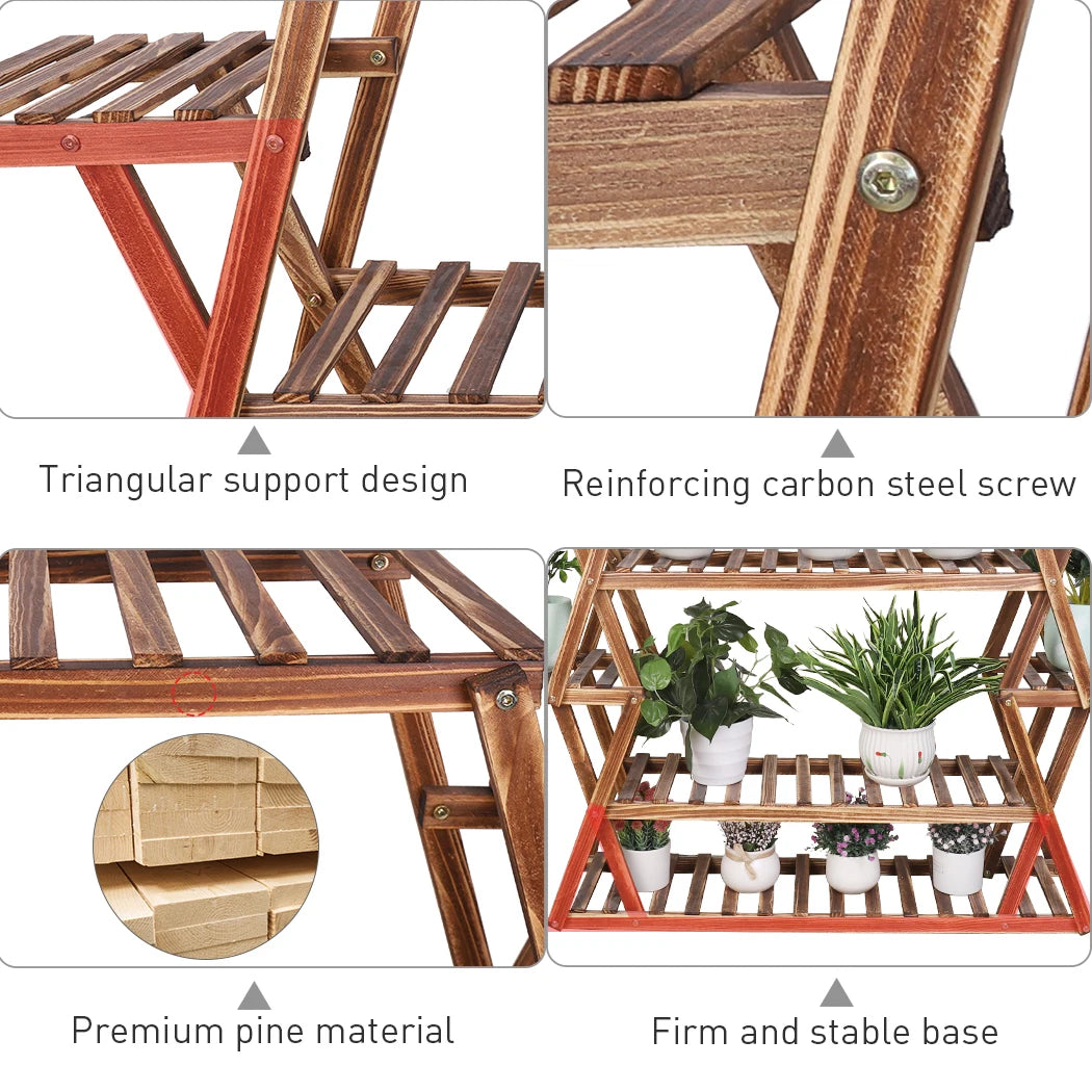 Extra Large Multi Tier Wood Plant Stand