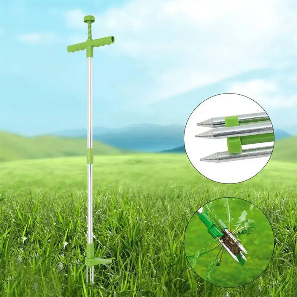 Weeder Root Removal Tool with 3 Claws & Foot Pedal