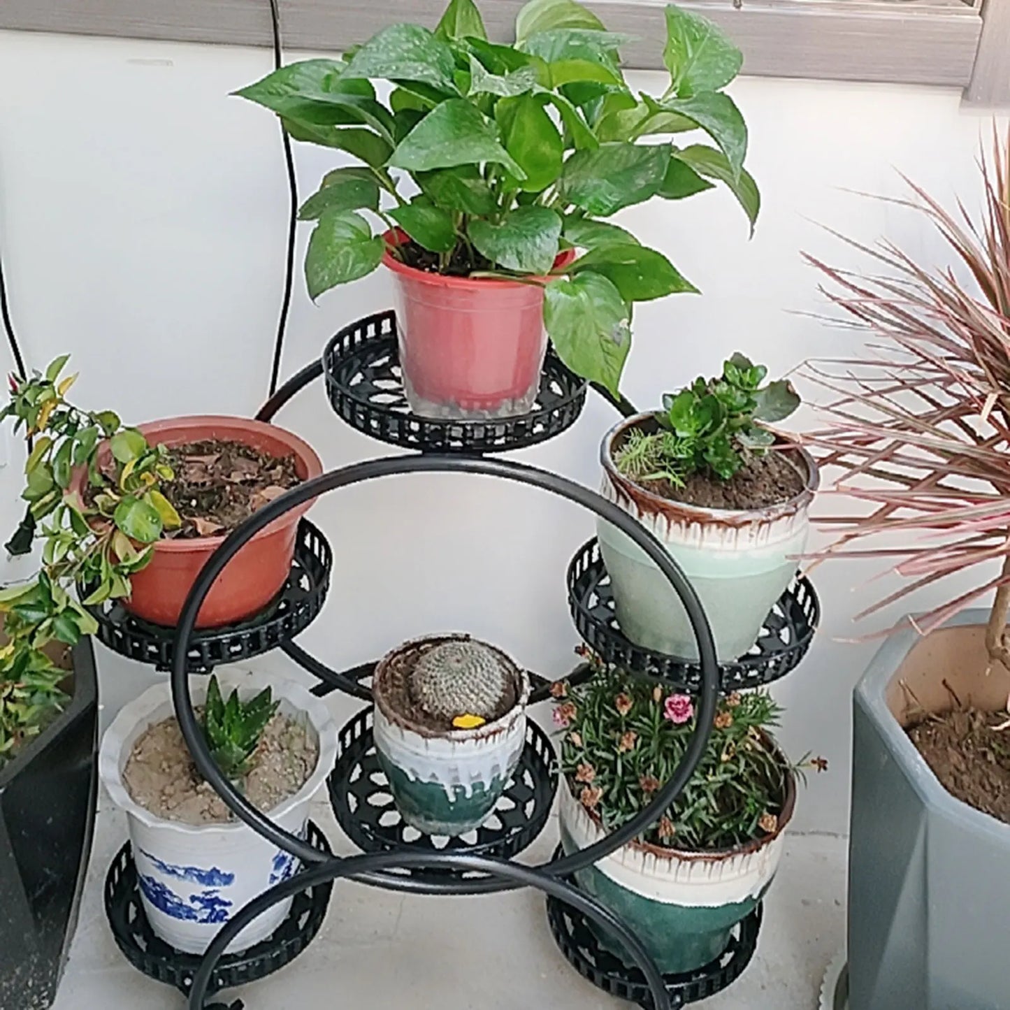 Metal Plant Stands 6 Pots Plants Flower Stand