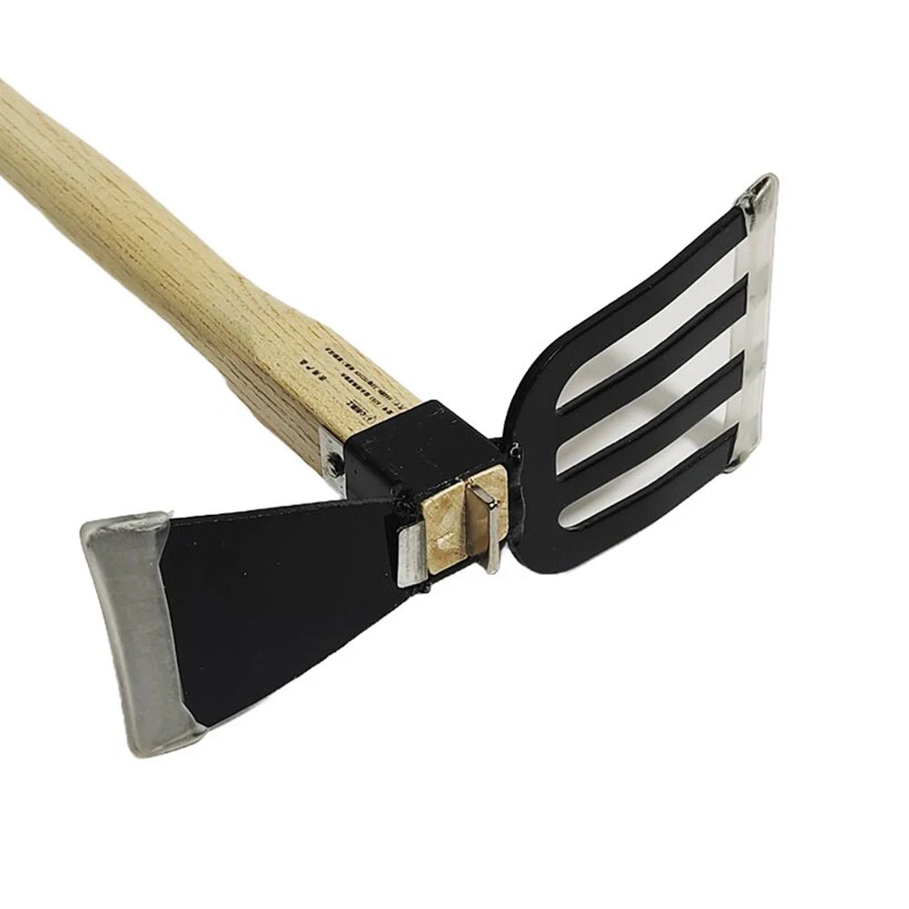 Hand Cultivator with Wooden Handle Garden Rake