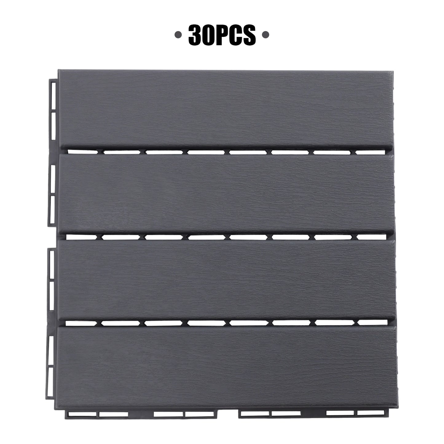 30 Pack Interlocking Deck Tiles Garden Floor Boards