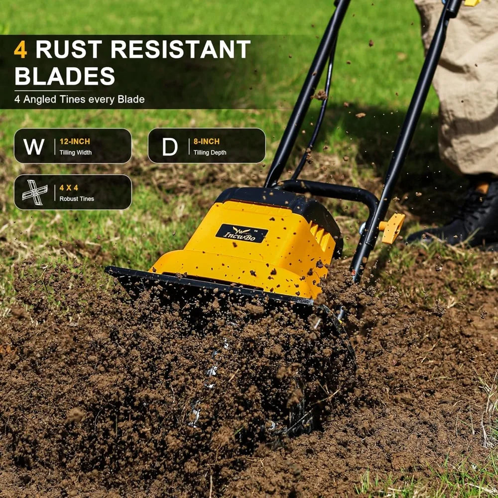 8.5AMP 12Inch Corded Cultivator Rototillers for Gardening