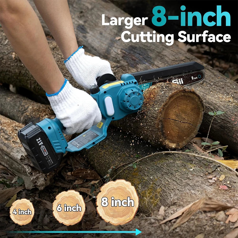 2-in-1 Cordless 8'' Electric Chainsaw with Pole Electric Polesaw