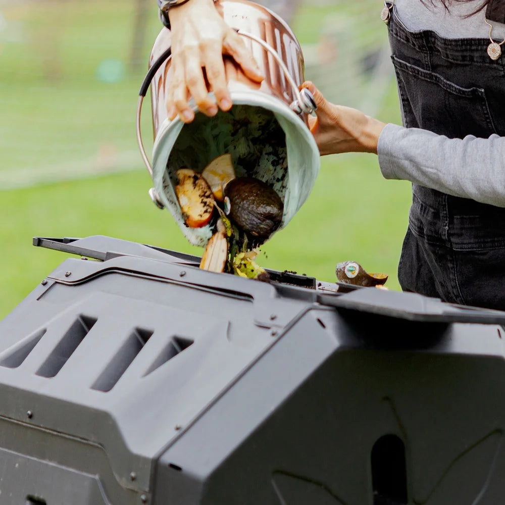 Compost Tumbler Bin Dual Chamber 43 Gal Outdoor