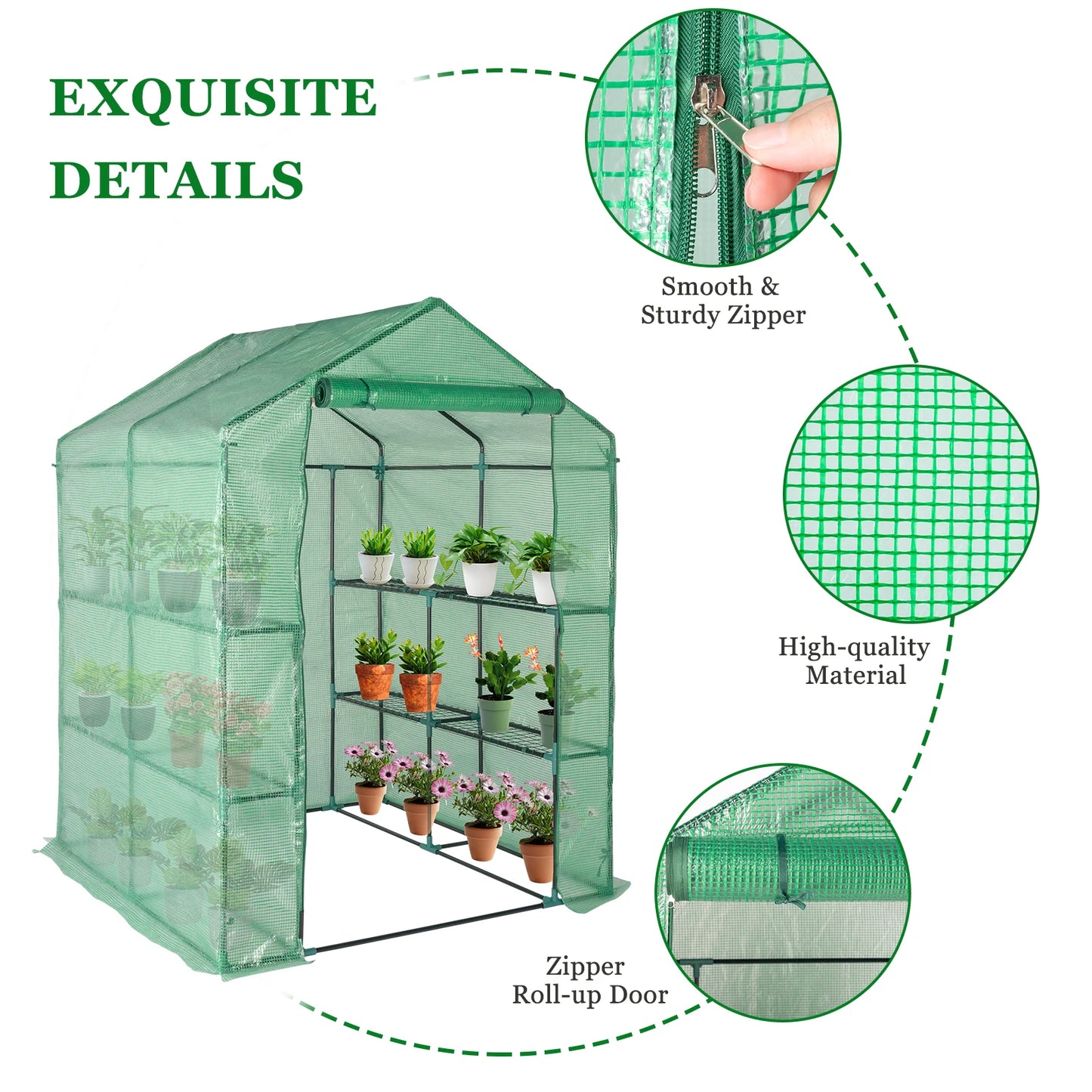 Black Iron Pipe Steeple PE Cloth Greenhouse