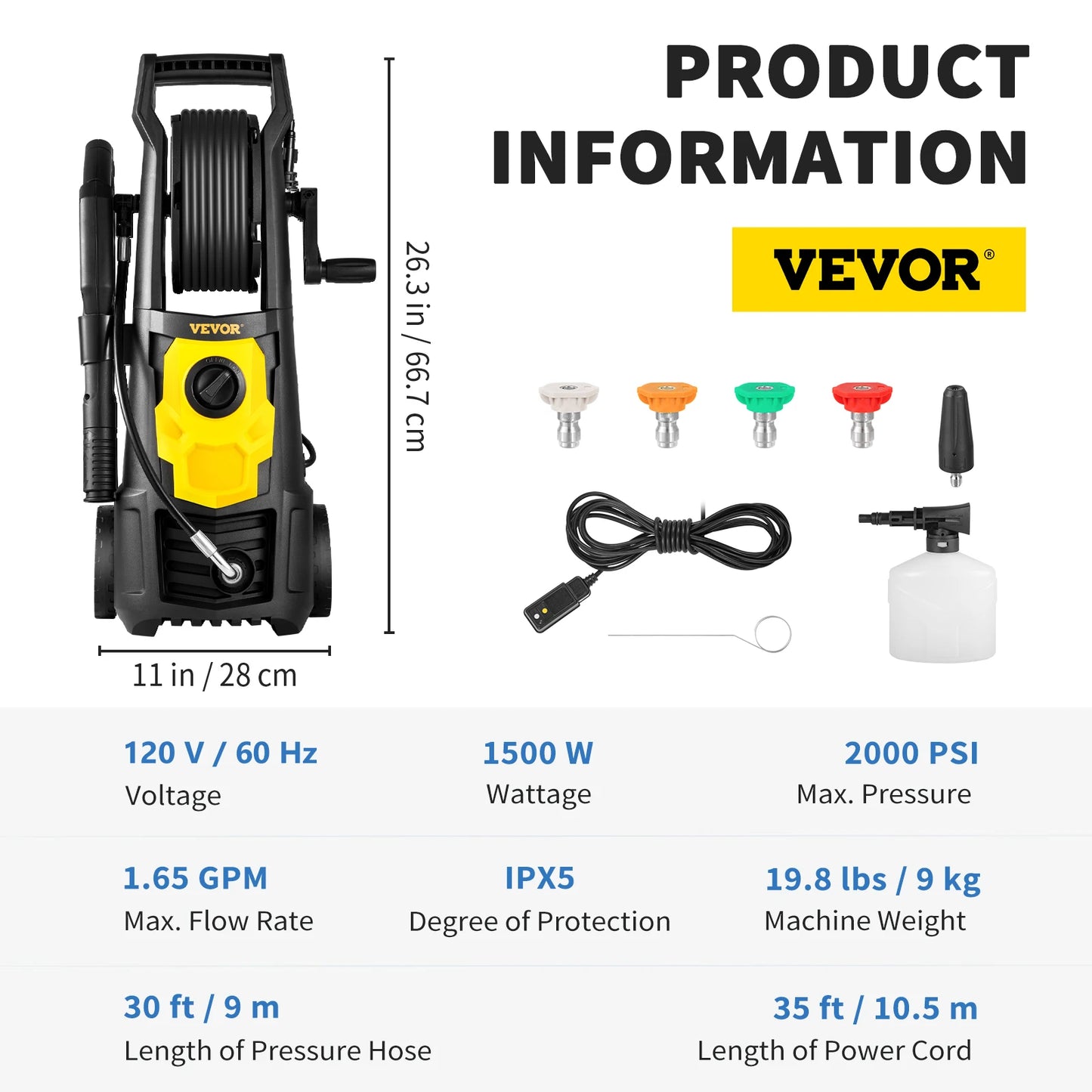 Electric Pressure Washer Power Washer Quick Connect Nozzles