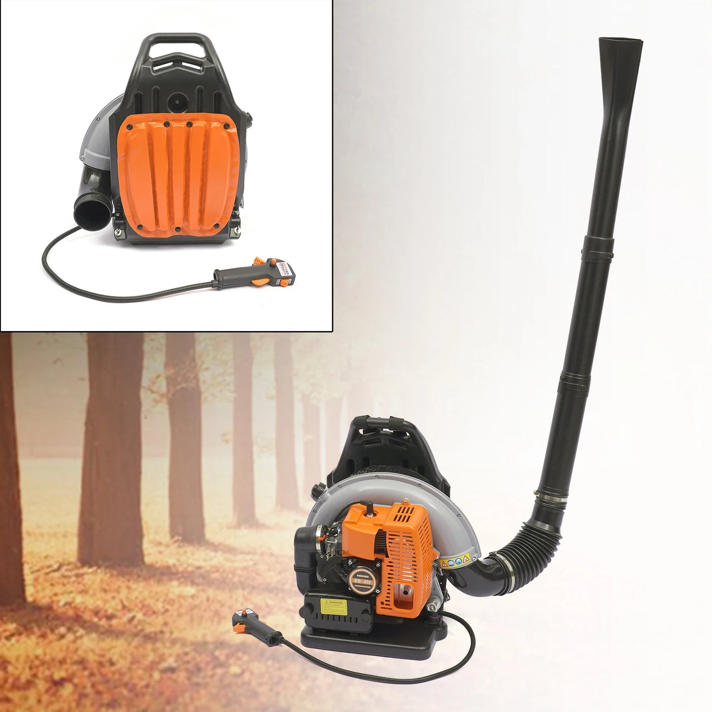 Gasoline-Powered Backpack Leaf Blower, 65CC Engine