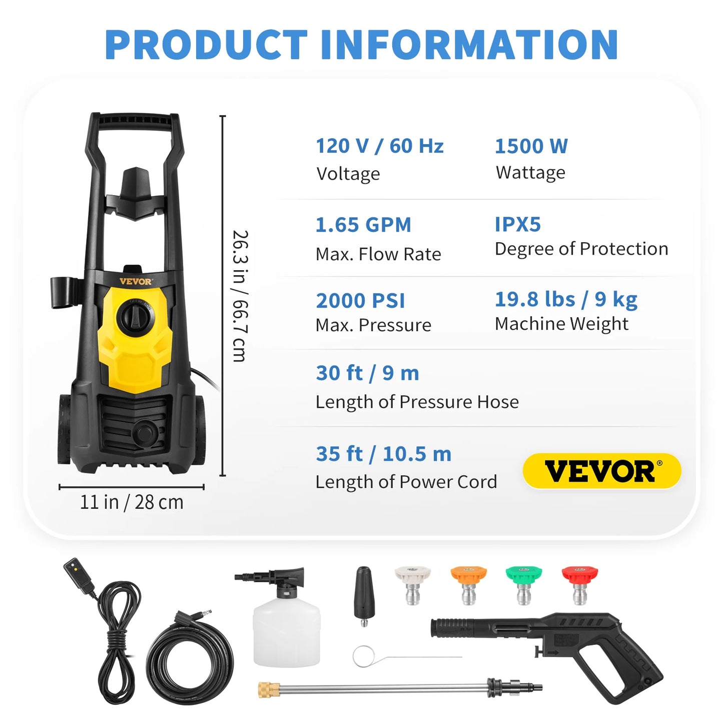 Electric Pressure Washer Power Washer Quick Connect Nozzles