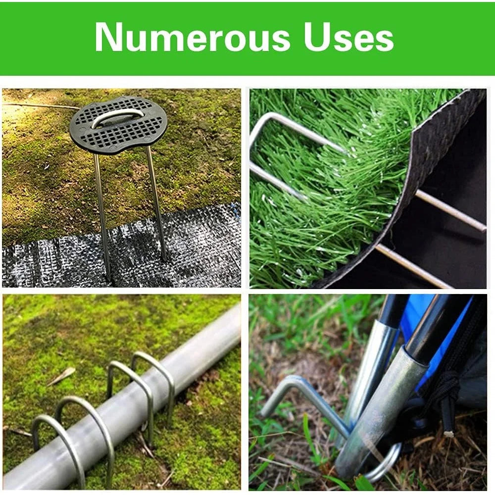 50 Heavy Duty U Shaped Landscape Staples 6Inch