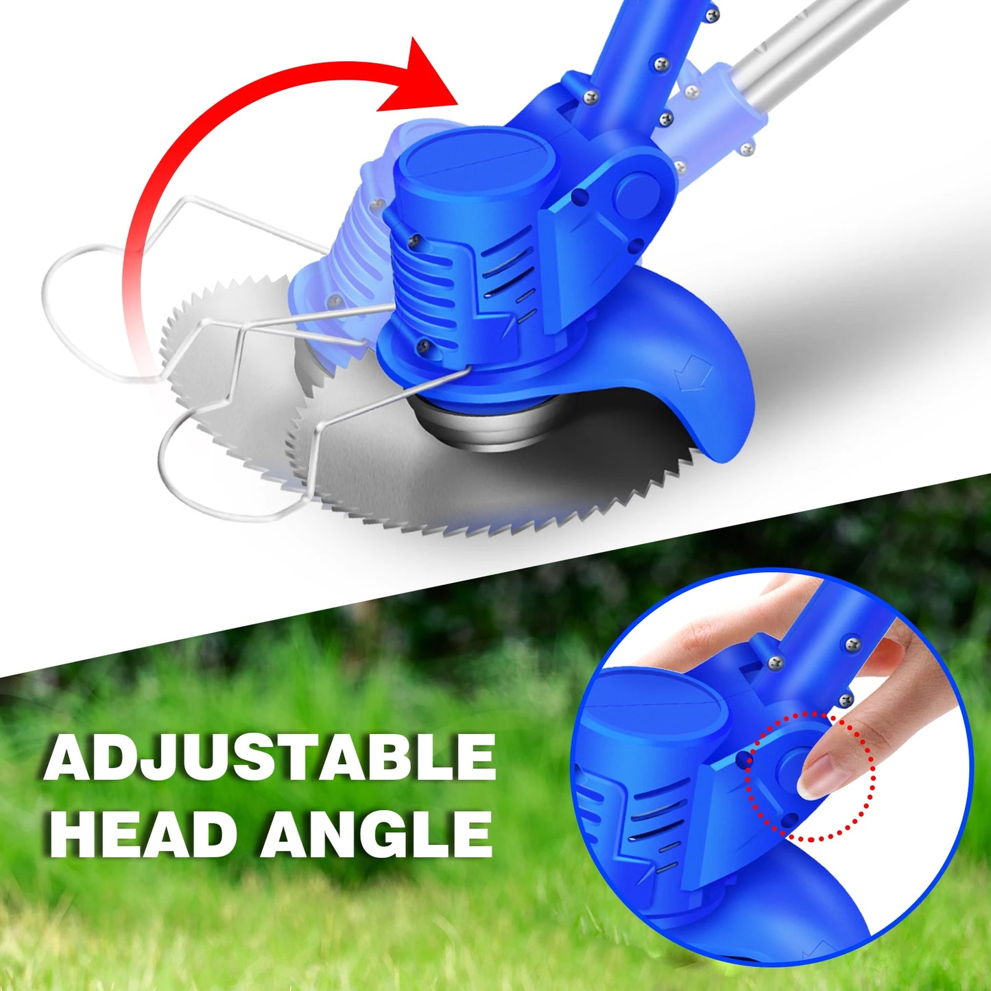 21V Grass Trimmer Electric Cordless Strimmer with 2x Battery