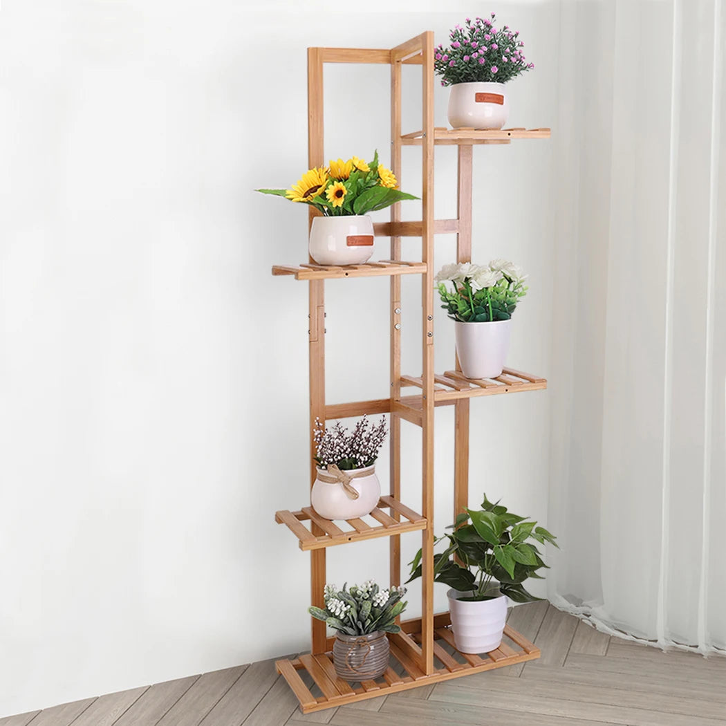 5 Tiers Bamboo Plant Stand Tall Storage Display