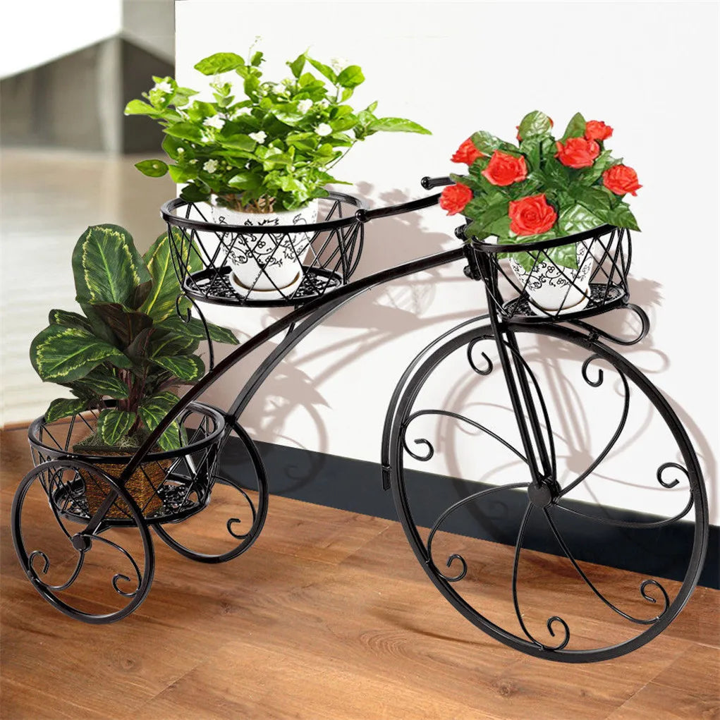 3-Tier Bicycle Plant Stand Wrought Iron Tricycle