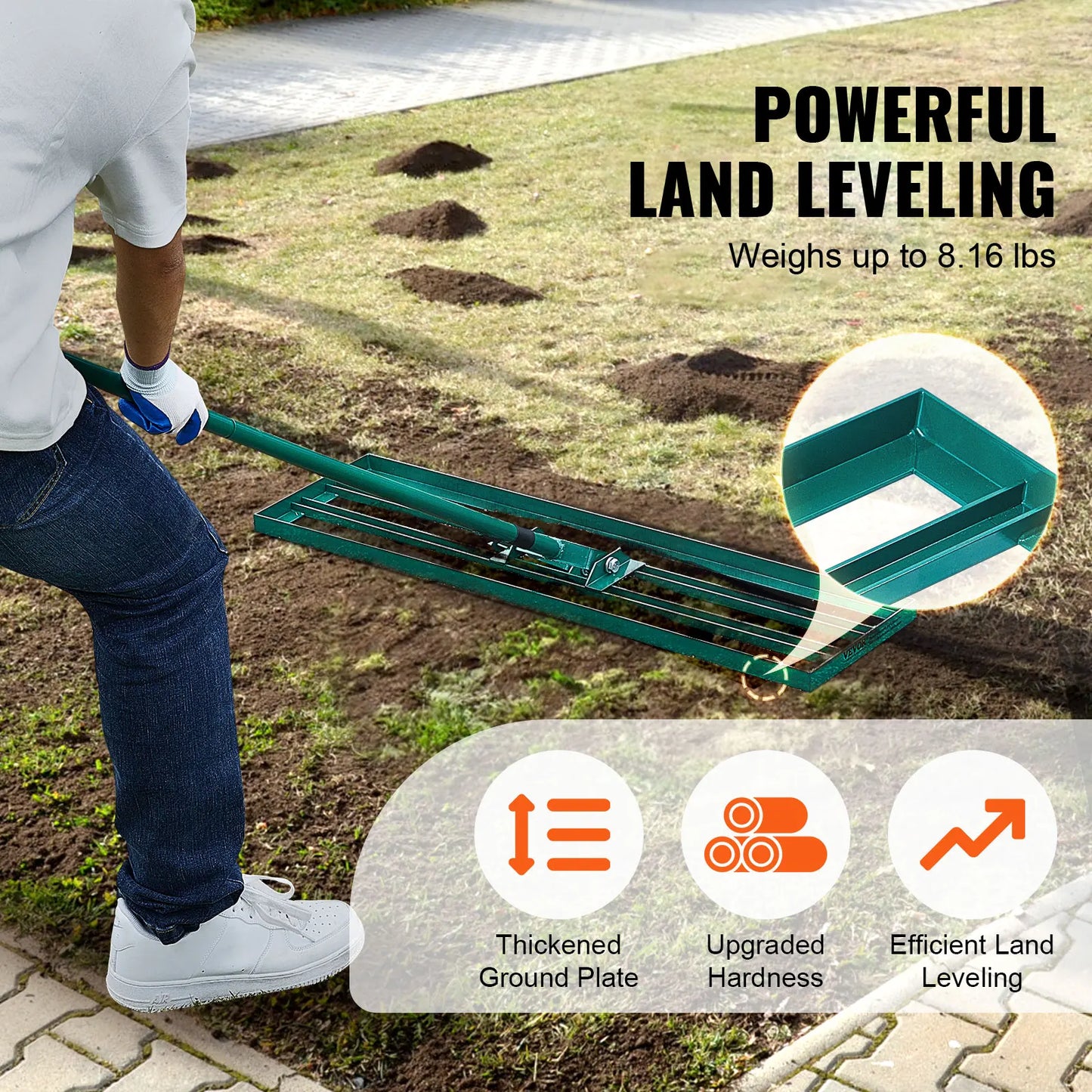 Lawn Leveling Rake 36inchx10inch Heavy-duty