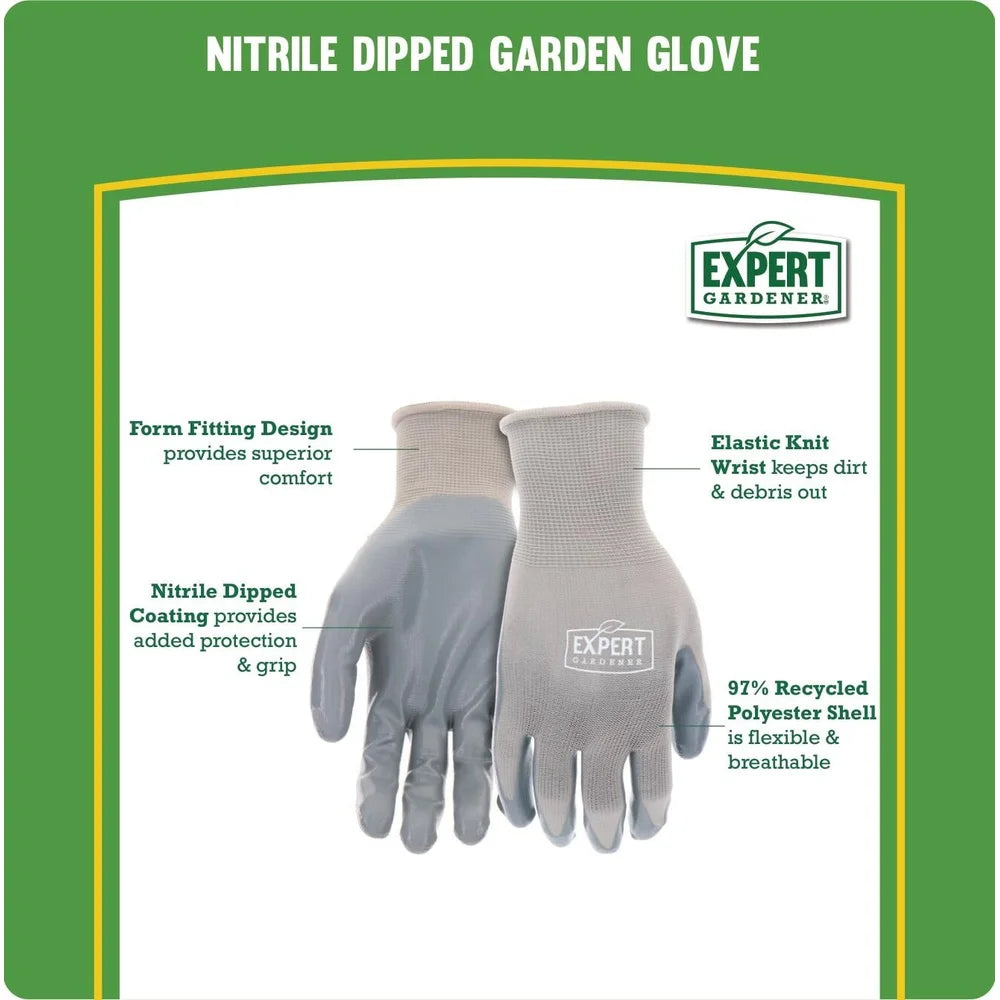 5 Pack Large Gray Nitrile Gloves Eco-Friendly