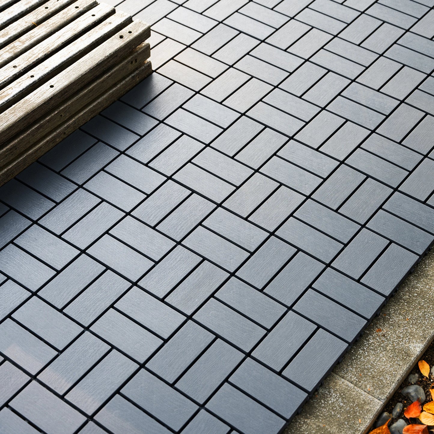 44 Pack Interlocking Patio Deck Tiles-12x12 Inch