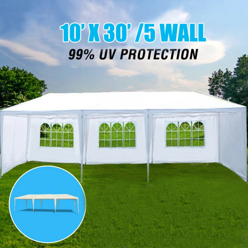 10x30' Wedding Party Canopy Tent with 5 Removable Sidewalls
