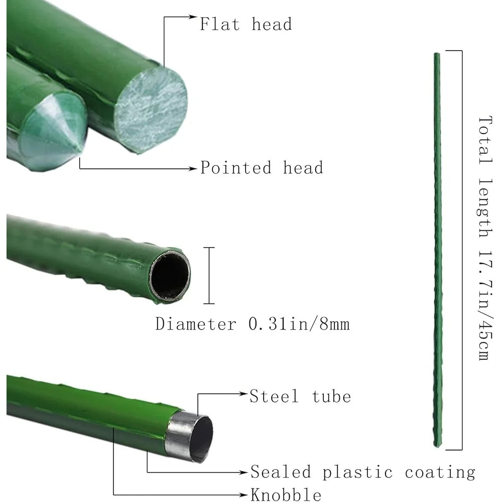 Garden Plant Support Stakes 45cm Durable Plastic