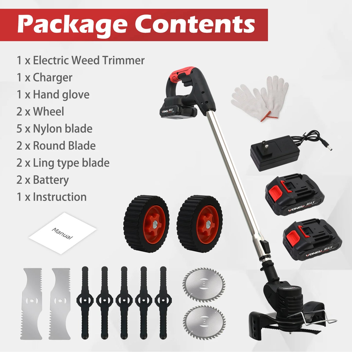 Electric Weed Wacker String Grass Trimmer Cordless