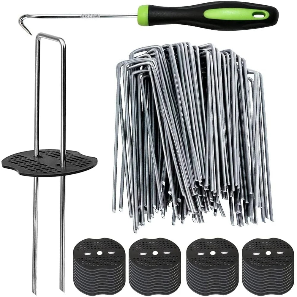50 Heavy Duty U Shaped Landscape Staples 6Inch