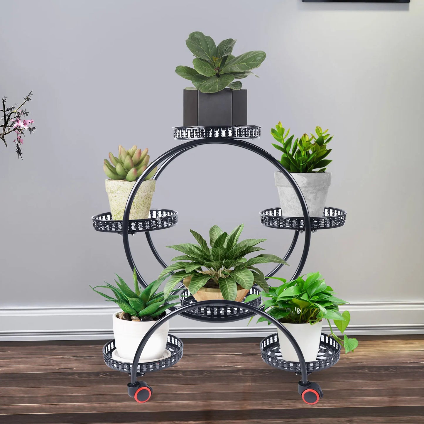 Metal Plant Stands 6 Pots Plants Flower Stand