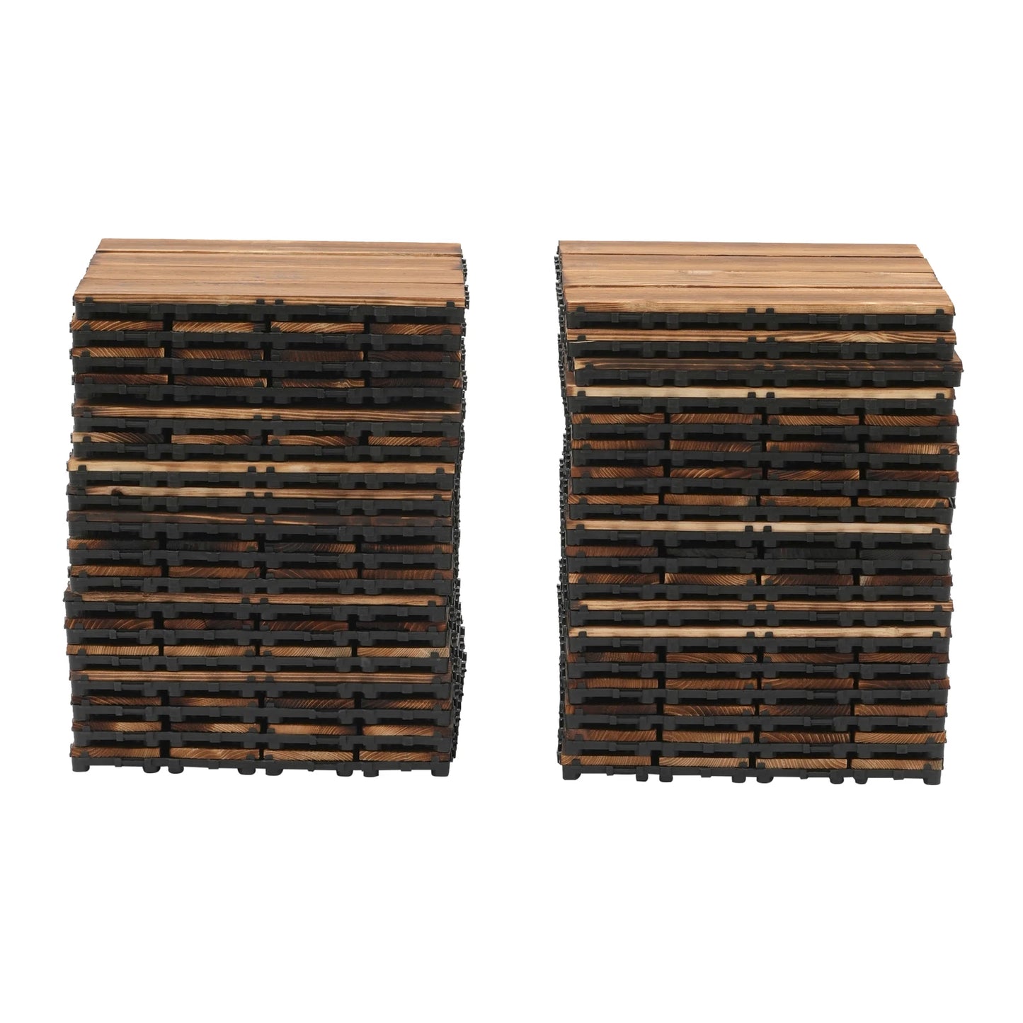 36 Pack Hardwood Patio Deck Flooring Tile 12" × 12"