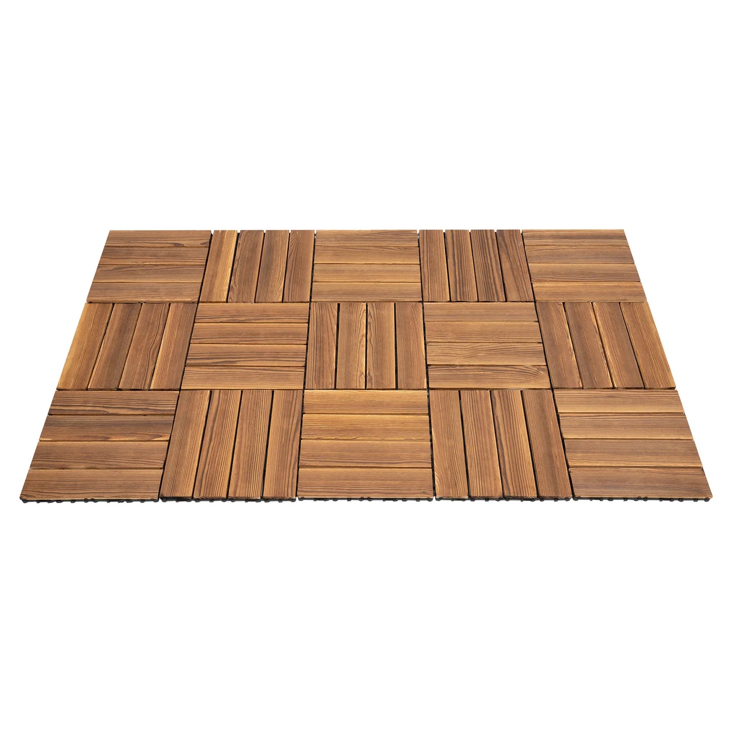 36 Pack Hardwood Patio Deck Flooring Tile 12" × 12"