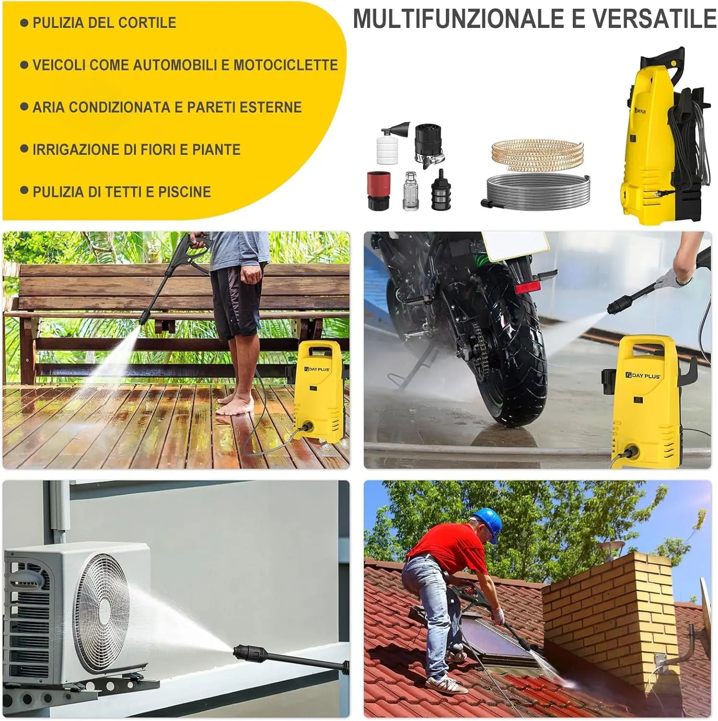 Electric High Pressure Washer 1600W, Terraces, Gardens, Cars