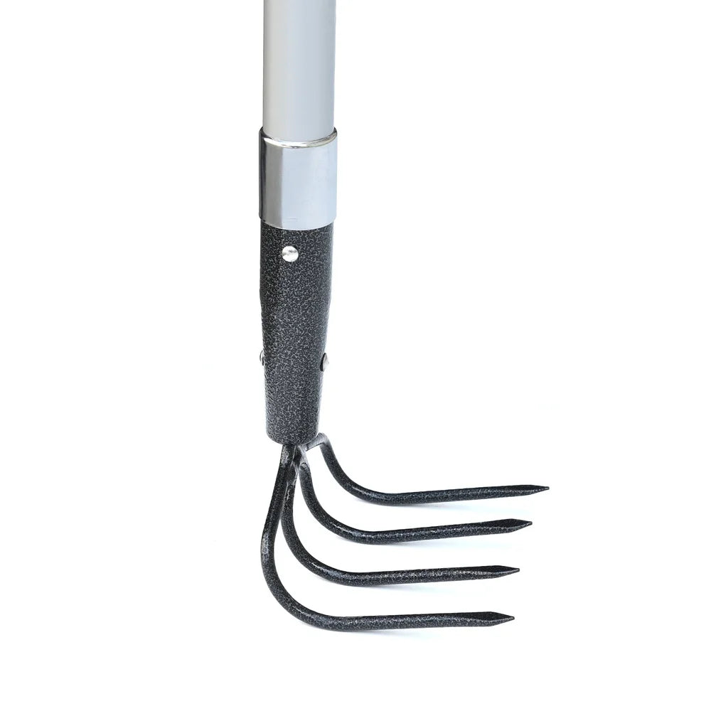 Durable Fiberglass Handle 4-Tine Cultivator with Comfort Grip