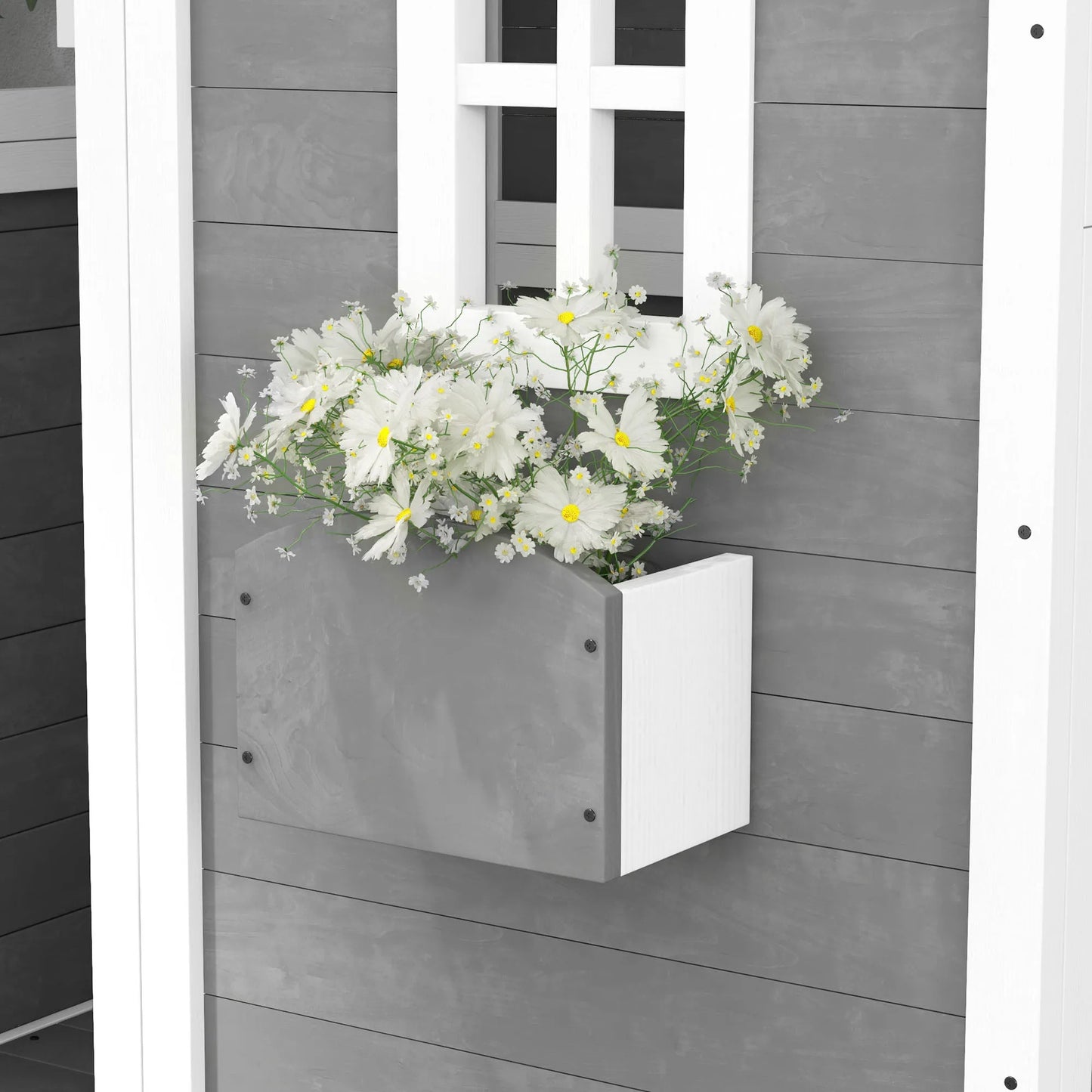 Playhouse for Kids, Outdoor Wooden Playhouse for 3-8 Year Olds