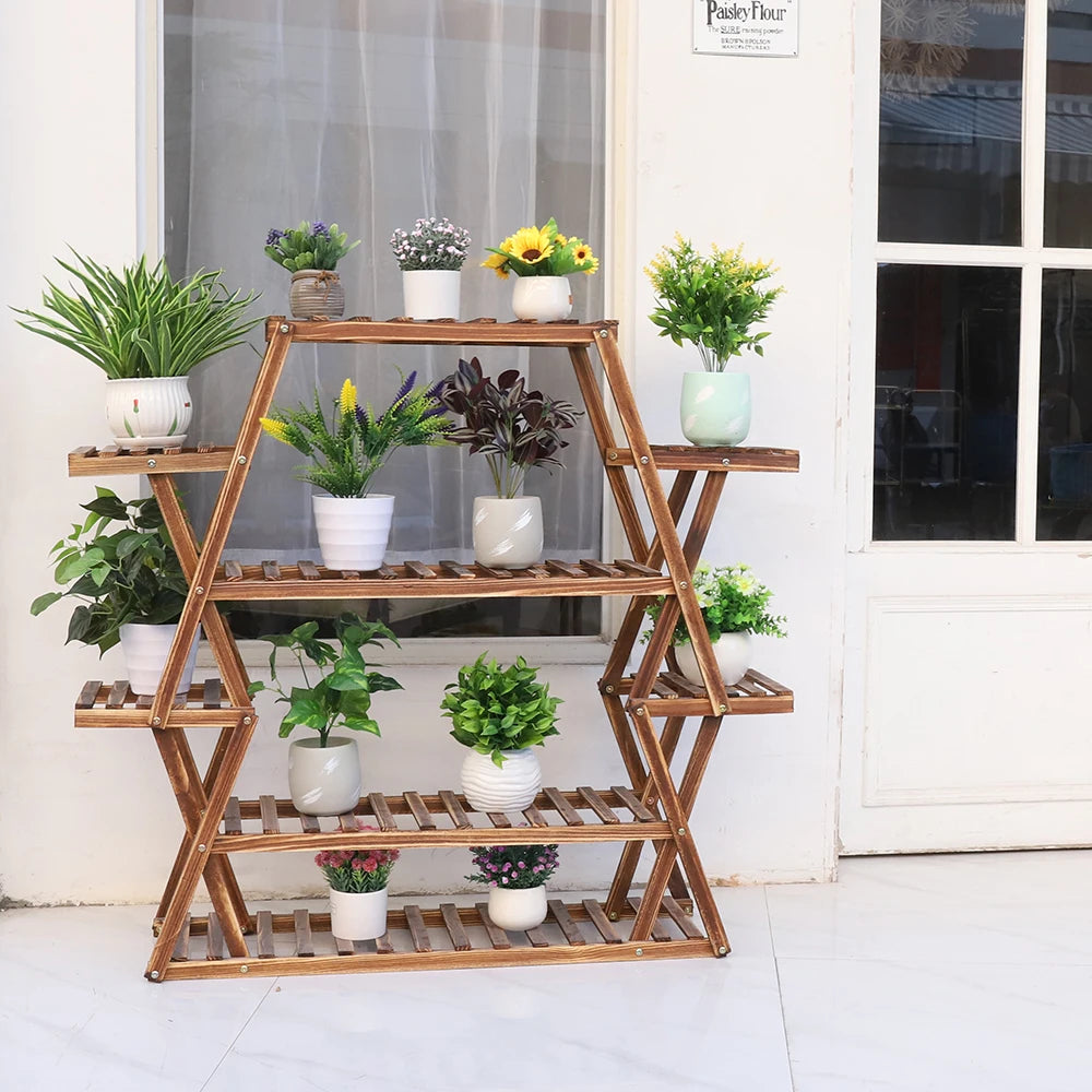 Extra Large Multi Tier Wood Plant Stand
