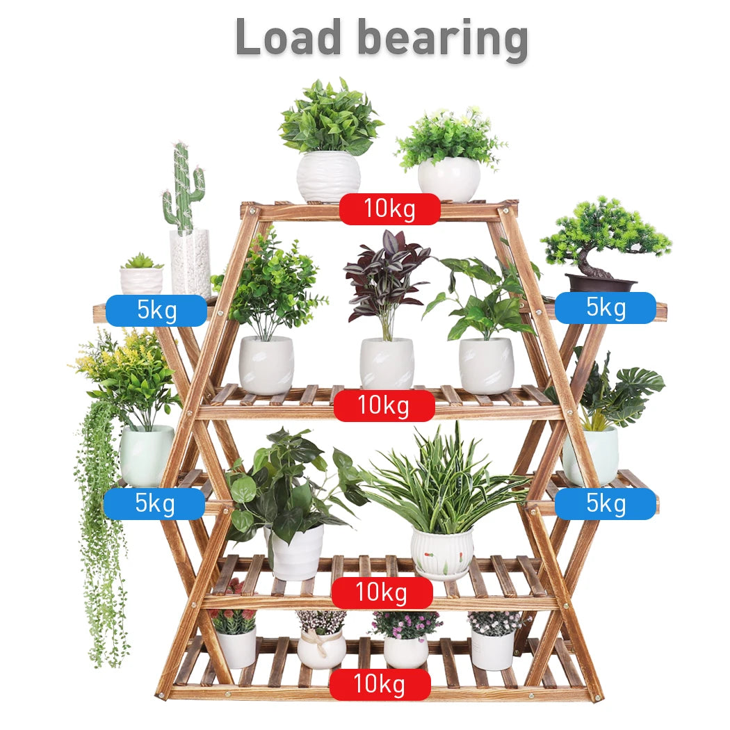Extra Large Multi Tier Wood Plant Stand