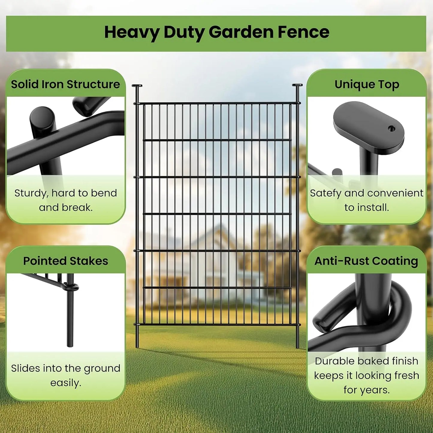 Garden Dog Fence Animal Barrier 24.2' (L) X 40" (H)